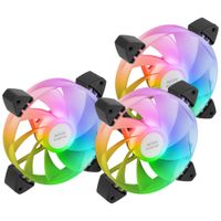 mars gaming mf-3ar kit 3x ventiladores 120mm fdb aspas invertidas iluminacion argb 360 sin marco iluminacion anillo completa ventiladores pc con compatibilidad total argb doble conector kit 3x