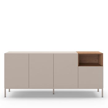 Aparador de 4 puertas de madera y metal l180cm - beige