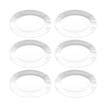 Set 6 fuentes opal blancas 22 cm
