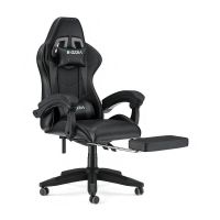 silla gaming naspaluro ergonomica con reposapies y cojin lumbar negra