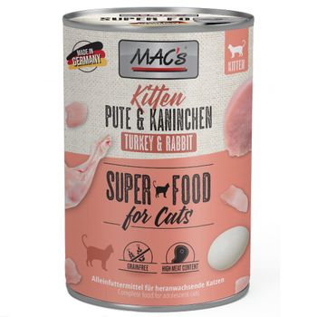 MAC's Cat 24 x 400 g - Pack Ahorro - Kitten (Pavo y conejo)