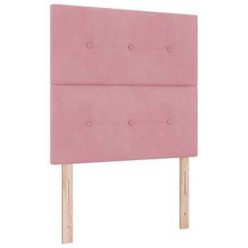 Cabecero，panel De Cabecero Led Con Tiras Led Manual Rosa 100 Cm Terciopelo
