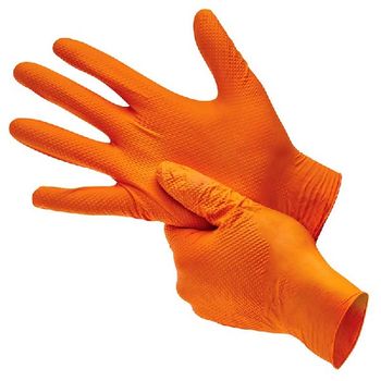 Orange Heavy Duty Nitrile Gloves Large (Box Of 90) GL2003