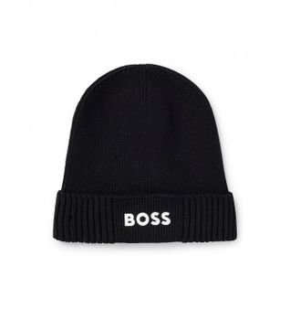 BOSS para hombre. 50499423 Gorro logo en contraste negro (OSFA), Casual, Algodón