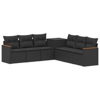 juego de sofa 7 uds negro ratan sintetico y acero vidaxl