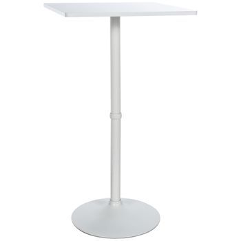 Mesa Alta Cuadrada Madera Blanco/blanco Ø 60 Cm Clp
