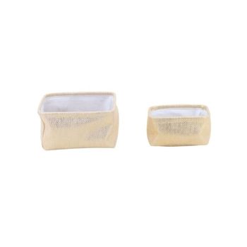 Juego de 2 cestas rectangulares doradas
