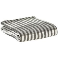 manta calista de algodon 100 - jacquard a rayas gris claro 137 x 180 cm