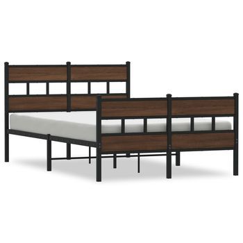 Estructura De Cama Con Cabecero Y Pie Sin Colchón 120x190 Cm Vidaxl