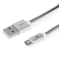 cable maillon premium micro usb 24 metal plateado 1m