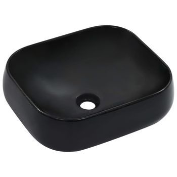 Lavabo 44,5x39,5x14,5 Cm Cerámica Negro Vidaxl