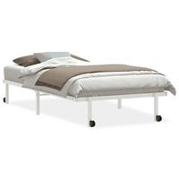 cama individual  cama para adultos  estructura de cama sin colchon plegable blanco acero 100x190 cm