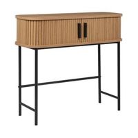 consola retro puertas correderas mdf patas de metal madera clara bradley - madera clara