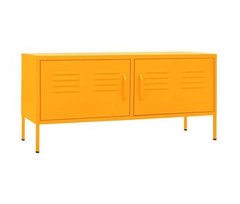 Mueble para tv - mueble tv - mesa de tv de acero amarillo mostaza 105x35x50 cm