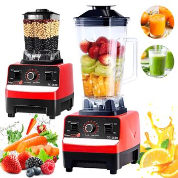 Batidora eléctrica 2 en 1 de 2000 W, mezcladora profesional, exprimidor, máquina para preparar batidos de hielo, batidora de frutas y verduras, procesador de alimentos para la cocina del hogar.
