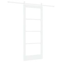 puerta corredera 83 x 202 cm madera de pino maciza y vidrio vidaxl