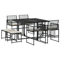 set de comedor de jardin 9 piezas y cojines ratan sintetico negro