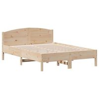 cama matrimonial  cama para adultos  estructura de cama con cabecero madera maciza pino 135x190 cm