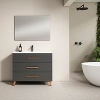 mueble fusta 100 cm 3c antracita mate pack mueble  lavabo