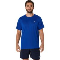 asics core  camiseta de running hombres - azul