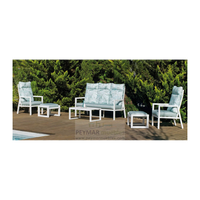 conjunto terraza jardin aluminio con sofa y mesa central