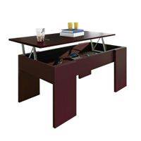 mesa de centro elevable con almacenaje oculto 90x435-535 cm wengue