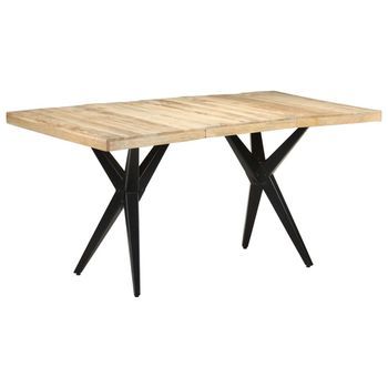 Mesa De Comedor De Madera De Mango Rugosa 160x80x76 Cm Vidaxl