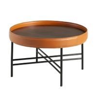mesa centro piel vacuno conac