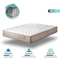 colchon viscoelastico y muelles ensacados flow 6790 hybrid 135x190 multicapa altura 26cm firmeza alta