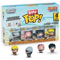 funko bitty pop naruto shippuden team 7 4-pack con estante de exhibicion