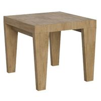 mesa extensible cuadrada pequena 90x90246 cm kristo patas en v-color natural