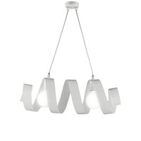 helix - lampara de suspension en hierro lacado blanco brillo con cable electrico orientable 2 luces l 54 x 20 - bl141-2-bco