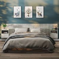 pack 2 uds mesitas de noche  mesilla de noche de pared color gris hormigon cfw352348