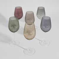 set de 6 copas de vidrio multicolor