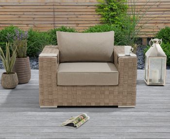 Cardinal Taupe and Brown Rattan Wicker Garden Chair