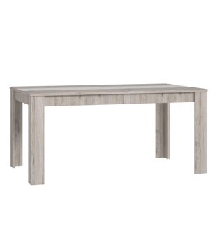 Mesa comedor fija 160x90 cm en color roble y detalle blanco