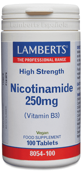 Lamberts Nicotinamida 250mg Vitamina B3 100 Tabletas