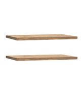 pack 2 estanterias de madera maciza flotante envejecido 60x32cm