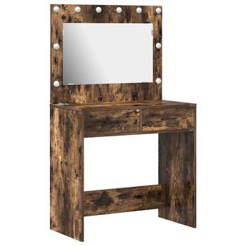 Mesa Tocador | Mesa De Maquillaje Con Cajón Roble Ahumado 78,5 X 41 X 135 Cm