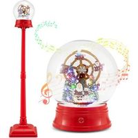 farola navidena musical de 153 cm costway lampara globo de nieve con 8 tonos