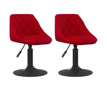 Vidaxl sillas de comedor giratorias 2 unidades terciopelo rojo tinto