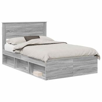 Estructura De Cama Con Colchón Gris Sonoma 120 X 190 Cm
