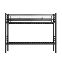cama litera 2 plazas 90x200 negra somier listones escalera antideslizante barandilla seguridad convertible individual