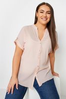 yours camisa rosa claro manga corta mujer curvy y tallas grandes yours