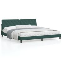 cama matrimonial  cama para adultos  estructura cama con cabecero terciopelo verde oscuro 200x200 cm cfw10273