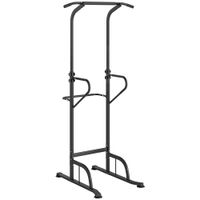 homcom barra de dominadas altura regulable estacion de fondos resistente para gimnasio en casa entrenamiento de fuerza blanco