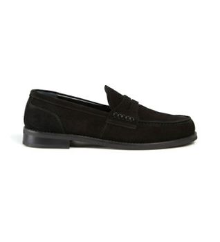 Semicouture para mujer. Y5WZ03 Mocasines de ante Damienne negro (38), Plano, Ninguno, Casual
