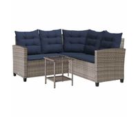 vidaxl sofa de jardin en forma de l con mesa y cojines ratan pe gris