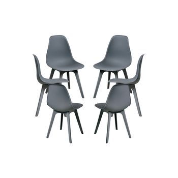 Pack 6 Sillas Kelen Suprym De Polipropileno 82*46.50*39 Cm - Gris Oscuro
