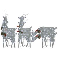 renos de navidad 6 piezas de malla blanco frio plateado vidaxl